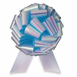 Nicky Bigs Novelties 14" Iridescent Metallic Giant Large Instant Pull Bow Birthday Wedding Decoration (Blue)
