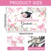 Mocsicka Pink Bow Graduate Backdrop Banner Coquette Graduation Decorations Coquette