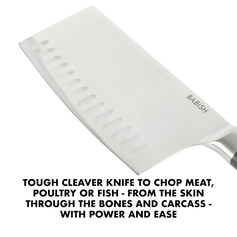 Babish 6.5-Inch Forged Cleaver Knife – High-Carbon 1.4116 German Steel