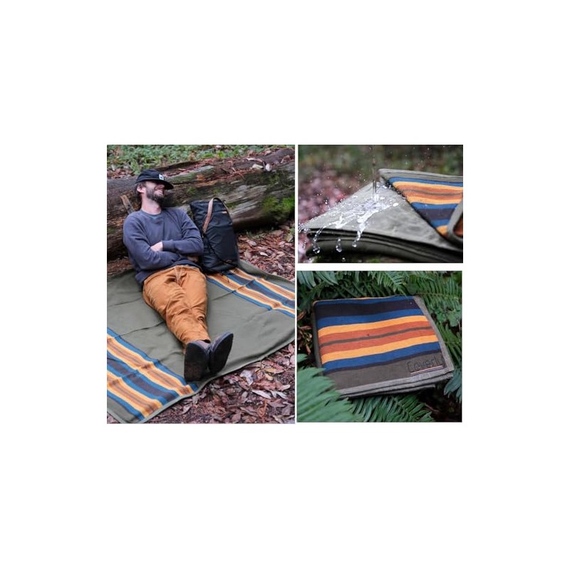 WP West Path Waterproof Outdoor Canvas Camping Blanket - Waxed