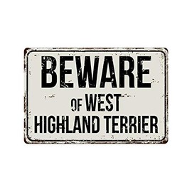 560VS Beware of West Highland Terrier 20,3 x 30,5 cm Vintage Aluminio Retro Metal Sign