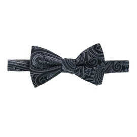 Trafalgar Men's Sobee Paisley Silk Brace and Bow Tie Set (Suspenders), Black