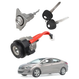 Ignition Lock Cylinder with 2 Keys and Switch Ignition Switch Door Lock Cylinder Driver Side Compatible with Hyundai Elantra 2011-2016 1.8L 2.0L, Replace# 81970-3XA00 81910-3XA00