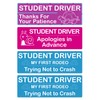 ASUNO 4PCS Student Driver Magnet Stickers 10" x 3.3" Thanks