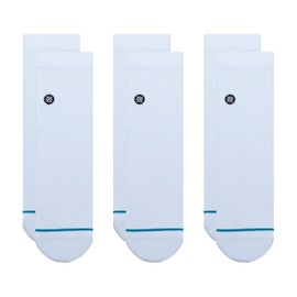 Stance Men's ICON QUARTER 3 PACK Socks, WHITE (01001)