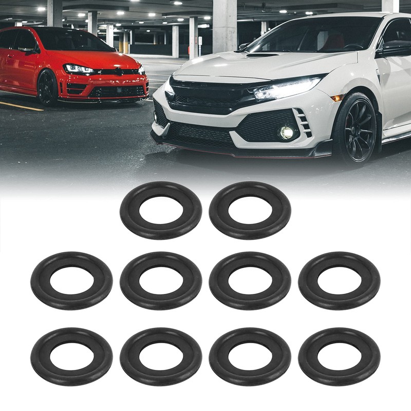 X AUTOHAUX 10pcs M12 Rubber Oil Drain Plug Washers Seals