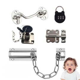 Potatomato Busy Board Accessories & Activity Board - DIY Accessories for Toddlers - Sensory Board Parts - Latch, Door Chain, Lock with Key, Gate Hook - Montessori Toy - Early Promotion Item