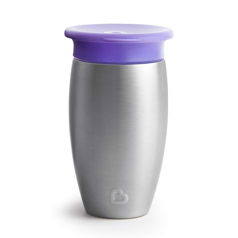 Munchkin Miracle Stainless Steel 360 Sippy Cup, 10 Oz, Purple