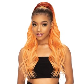 Remy Illusion Pony Garnet Ponytail Extension Synthetic Hair – 27 Inch Pony Tails Hair Extensions – Wavy Hair Extensions with Beautiful Colors – Comfortable and Easy to Apply – (1B)