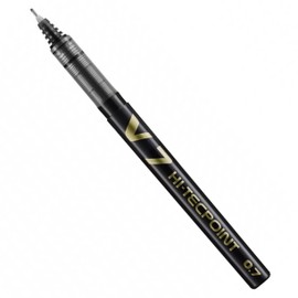 Pilot V7 Hi-Tecpoint Rollerball Pen - Liquid Ink - Medium 0.7mm Nib - Wallet of 3 (Black)