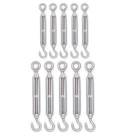 10pcs M6 Turnbuckles Best 304 Stainless Steel OC Hook Eye Wire Rope Tension-M6