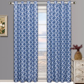 Meridian Periwinkle Grommet Room Darkening Window Curtain Panels, Pair / Set of 2 Panels, 52x63 inches Each