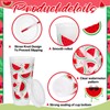 SiliFine 12 Pcs Plastic Watermelon Cups 24oz Reusable Watermelon Tumbler