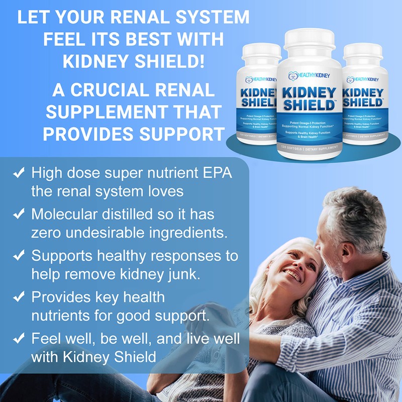 Kidney Shield Omega 3 Fish Oil Supplements - DHA EPA