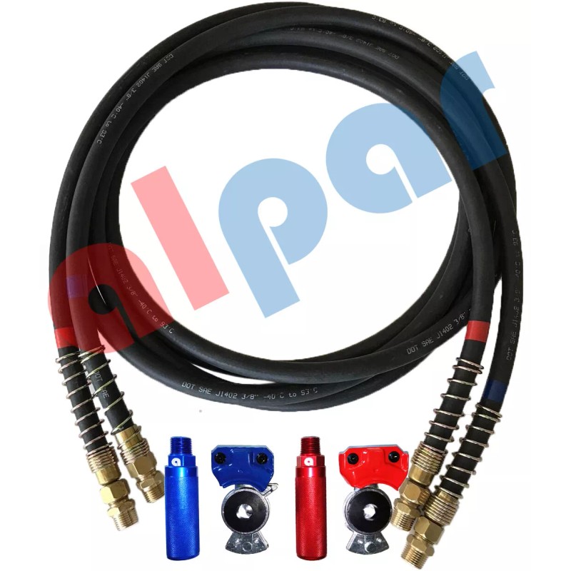 RW Rubber Air Line Set 12' w/Red & Blue handles