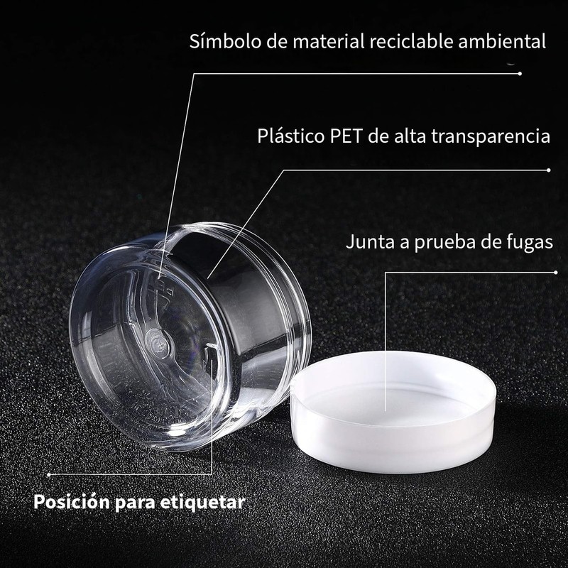 Triko Set de 4 Tarros Redondos de Plástico para Viaje