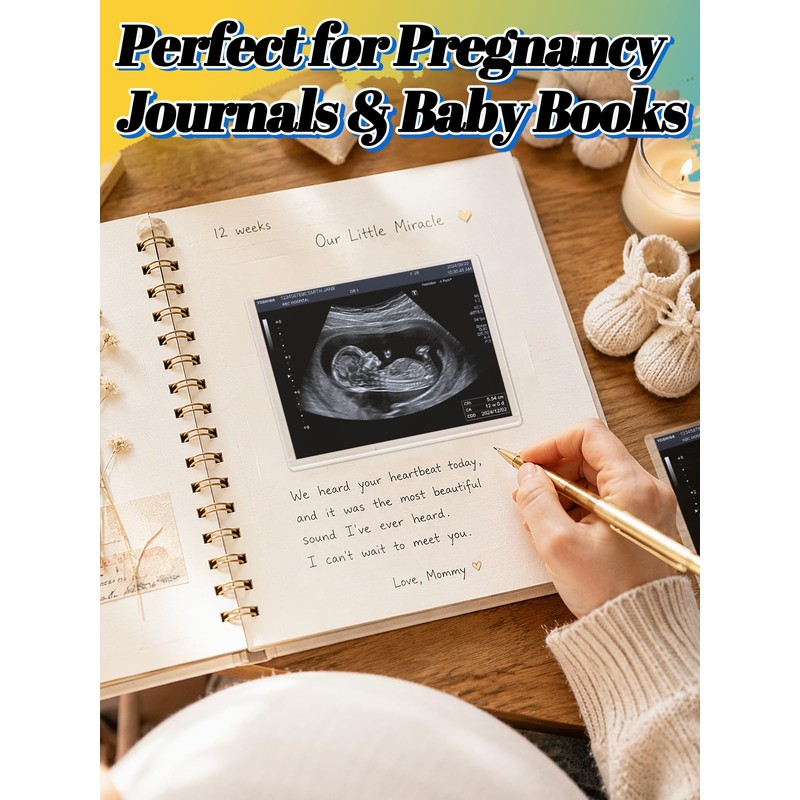 Easy-Slide Photocard Sleeves Photo Protector for 3x4in Ultrasound Pictures