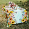 Table Cloth Sunflowers, Rectangle Tablecloth Blue Sky Floral Butterfly 60x84"