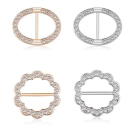 Yurleer 4 Pcs Scarf Rings Buckle for Women Shiny Metal T-Shirt Clips Durable Rhinestone Scarf Clip for Women Girls Clothes Decorative Accessories