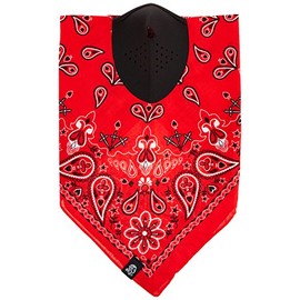 Zanheadgear NeoDanna Paisley 100 Percentage Cotton Bandanna with Neoprene Face Mask (Red)