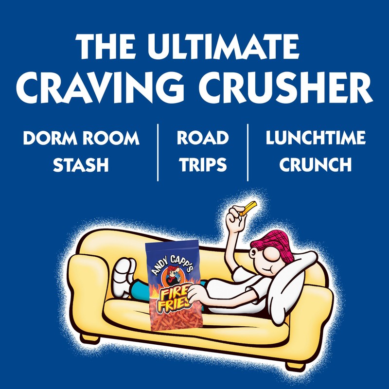 Andy Capp's Fire Fries, Corn & Potato Snacks, 3 oz.