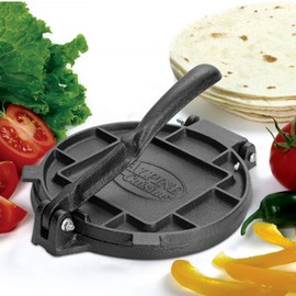 Alpine Cuisine Heavy Duty 7" Cast Iron Tortilla Press | Pataconera & Quesadilla Maker with Comfortable Handle for Corn & Flour Tortillas