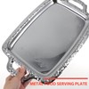 STOBAZA Silver Serving Tray, Metal Coffee Table Ottoman Tray with