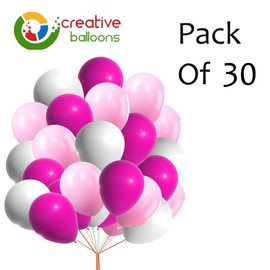 Pink and White Balloons, Hot Pink balloons 10 inch Pink Hot PInk And White Balloons Pink Party Decoration Birthday Decoration Girls Weddings Festival Decoration