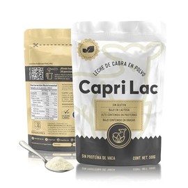 Caprilac Leche de Cabra en Polvo Natural 500g Sin Conservadores, Baja en Lactosa, de Facil Digestion, Sin Lecitina de Soya, Gluten Free y Etiqueta Limpia