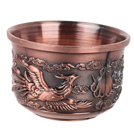 Zerodeko Antique Bronze Dragon Engraved Tea Cups Vintage Chinese Mugs for Home Use Small Tea Set for Traditional Ceremonies Easy to Clean and Breakage Resistant