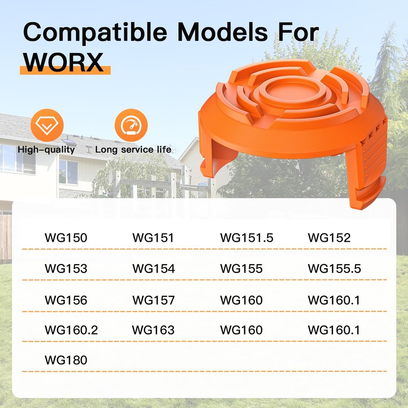 3 Pack Trimmer Replacement Spool Cap Cover for Worx,Compatible for
