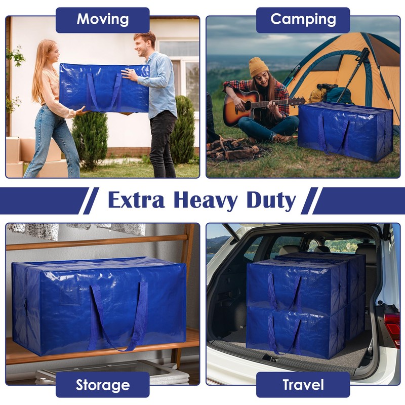 6 Pack Extra Large Heavy Duty Moving Bags with Reinforced