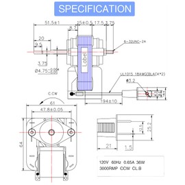 Ceoighe Bathroom Vent Exhaust Fan Motor Replacement Electric Motors Kit Compatible with Nutone Broan 50CFM 120V