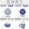 Selamica Ceramic Dinnerware Sets for 6, 24 Piece Plates and