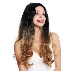 WIG ME UP - ZM-1692 Women's Wigs Long Voluminous Wavy Curly Middle Parting Ombre Blonde Black Roots