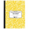 EPI Wide Ruled Marble Composition Notebook, Yellow, 100 Sheet, 4-Pack