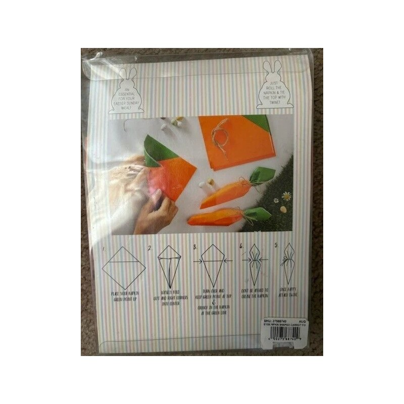 3D Carrot Paper Napkins - 16 Pack