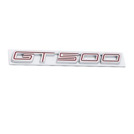 Fidida GT500 Emblem Decal Car Engine Letters Decal Plating Badge 3D Metal Style Fit for Gt500 Car Silver Red