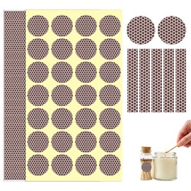 60 Pcs Match Striker Stickers, Match Striker Paper with Adhesive, Honeycomb Textured Surface for Instant Ignition, Multi-Surface Adhesion for Matchbox Replacement, Camping & DIY Crafts