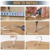 Jamiikury 50 White Cup Hooks, 1/2 Inch Metal Screw-in Mini