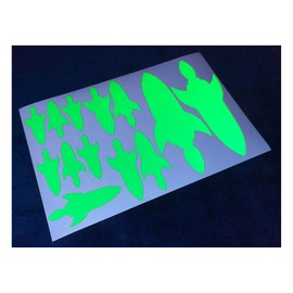 Veloviz Reflective Rocket (Assorted) Green Die-Cut Vinyl Cargo Bike Stickers Decals