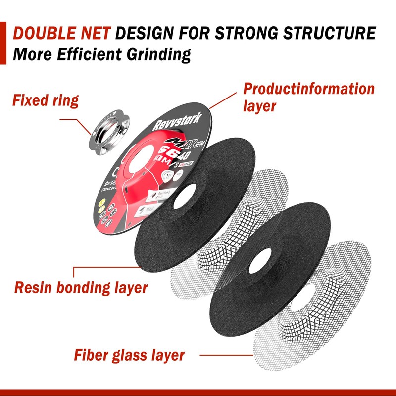 Revvstark 10 Pack Grinding Wheels 9 Inch, Grinder Wheel for