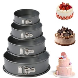 HQILRRA Runde Springform-Kuchenform, Antihaft-Springform-Set mit losem Boden und Antihaft-Beschichtung, einfach zu verwenden und zu reinigen für Geburtstage, Hochzeiten und Partys! (15+18+22+25cm)