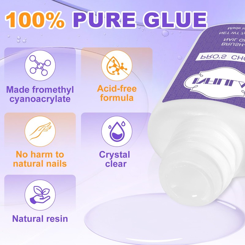 NXJ INFILILA Professional Brush On Nail Glue Arcrylic Nail Glue