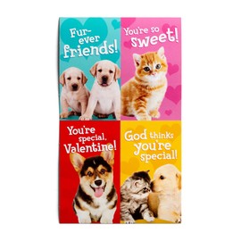 DaySpring - Whiskers & Paws - Children's Valentines - 32 Boxed Animal Valentine Cards, NLT (88938)