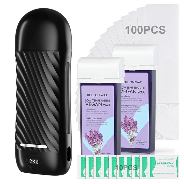 Roll On Hair Removal Kit: Portable Wax Heater, 2 Honey