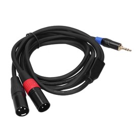 Vbestlife Cable de Audio de 3,5 Mm, Conector Estéreo a Cable Adaptador Dual, Cable Convertidor de Audio con 2 Conectores XLR, Cable Adaptador Convertidor de Audio, Plug and Play, para