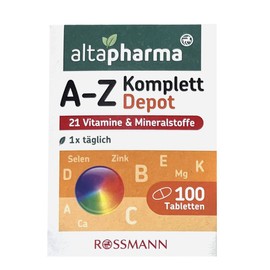 로스만 알타파마 A-Z 종합 비타민+미네랄 타블렛 100개 141g Roshman Altapharma A-Z Comprehensive Vitamin + Mineral Tablets 100 pcs 141g