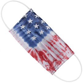 Popfunk American Flag Tie Dye 1-Ply Reusable Face Mask Covering, Unisex