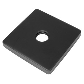 Zangc 3.5 "Square Shower Arm Flange Shower Flange Cover Plate Large Size Universal Replacement Shower Head Cover for Covering Gaps Holes for All Standard 1/2 Pipes Silver Gray 1PCS (Matte black)